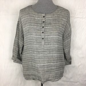 ✨ NWT Pure J. Jill 100% Linen Striped Boxy Top